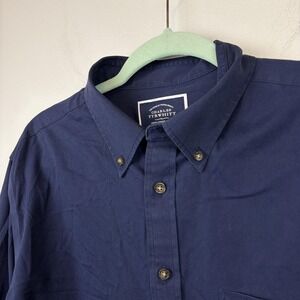Charles Tyrwhitt Shirt Mens Large Blue Slim Fit Non Iron Button Down Cotton